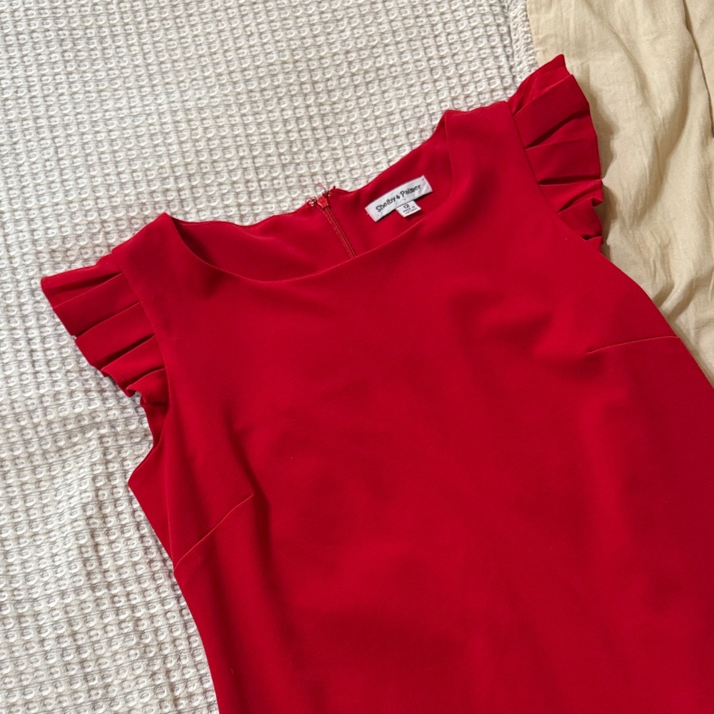 Shelby & Palmer Vibrant Red Ruffle Dress